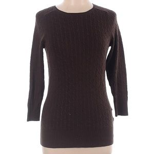 Gap Solid Cableknit Brown Pullover Sweater Size L